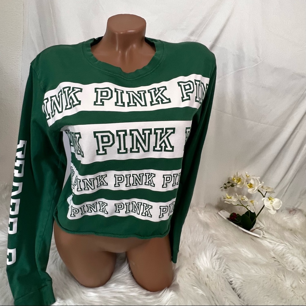 PINK Victoria's Secret Green Crop Top